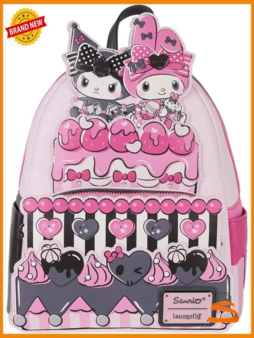 Loungefly Sanrio My Melody Kuromi Mini Backpack Faux Leather Adjustable Straps